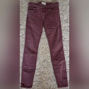 Current/Elliott Women's Vintage Burgundy The Stilletto Jean